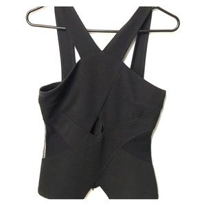 Guess black cutout mesh shirt.